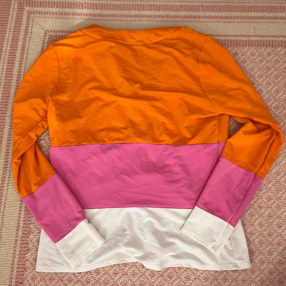 Zip up Parasol brand beach long sleeve coverup top. Size M